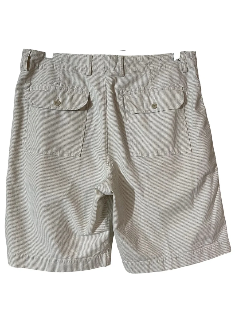 Banana Republic Beige Pinstriped Cotton-Blend Chino Shorts